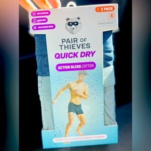Pair of Thieves Men's Quick Dry Action Blend Cotton Boxer Briefs 2 pack size S